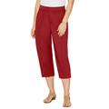 Plus Size Women's Stretch Knit Waist Cargo Capri by Catherines in Red (Size 5XWP)