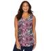 Plus Size Women's Crisscross Timeless Tunic Tank by Catherines in Chevron Print (Size 2X)