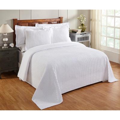 Better Trends Jullian Collection in Bold Stripes Design Bedspread by Better Trends in White (Size KING)