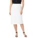 Plus Size Women's Tummy Control Bi-Stretch Pencil Skirt by Jessica London in White (Size 16 W)