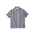 Men's Big & Tall Striped Short-Sleeve Sport Shirt by KingSize in Grey Stripe (Size 9XL)