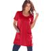 Plus Size Women's Two-Pocket Soft Knit Tunic by Roaman's in Vivid Red (Size 4X) Long T-Shirt