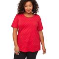 Plus Size Women's Suprema® Embroidered Scoopneck Tee by Catherines in Red Hearts (Size 2X)