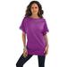 Plus Size Women's Ladder Stitch Tee by Roaman's in Purple Magenta (Size S) Shirt