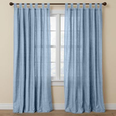 Wide Width Poly Cotton Canvas Tab-Top Panel by BrylaneHome in Carolina Blue (Size 48