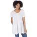 Plus Size Women's Short-Sleeve Empire Waist Tunic by Woman Within in White (Size 22/24)