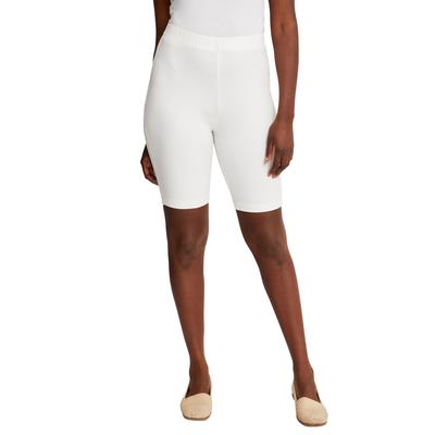 Plus Size Women's Everyday Stretch Cotton Bike Short by Jessica London in White (Size 14/16)