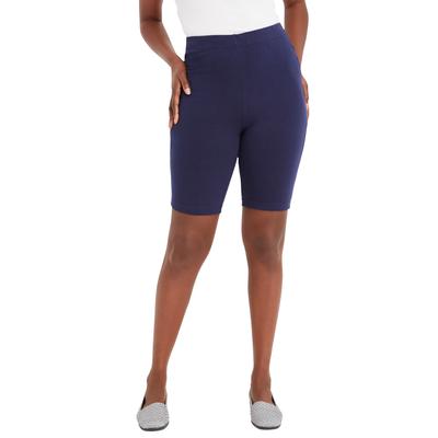 Plus Size Women's Everyday Stretch Cotton Bike Short by Jessica London in Navy (Size 26/28)