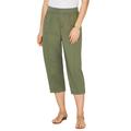 Plus Size Women's Stretch Knit Waist Cargo Capri by Catherines in Clover Green (Size 4XWP)