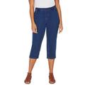 Plus Size Women's The Knit Jean Capri (With Pockets) by Catherines in Comfort Wash (Size 2X)