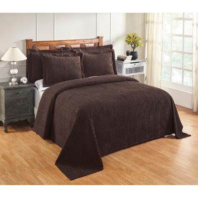 Better Trends Jullian Collection in Bold Stripes Design Bedspread by Better Trends in Chocolate (Size KING)