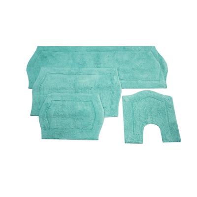 Waterford 4-Pc. Bath Rug Set Blue by Home Weavers Inc in Turquoise (Size 4 RUG SET)