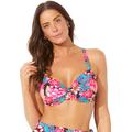 Plus Size Women's Leader Bra Sized Underwire Bikini Top by Swimsuits For All in Tropical (Size 38 DD)