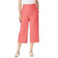 Plus Size Women's Linen Capri by Woman Within in Sweet Coral (Size 16 W) Pants