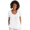 Plus Size Women's Crochet-Trim Knit Top by Woman Within in White (Size 34/36) Shirt