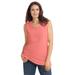 Plus Size Women's Perfect Scoopneck Tank by Woman Within in Sweet Coral (Size 1X) Top