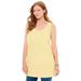 Plus Size Women's Perfect Sleeveless Shirred U-Neck Tunic by Woman Within in Banana (Size 38/40)