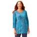 Plus Size Women's Suprema® Feather Together Tee by Catherines in Teal Feather (Size 4X)