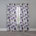 Wide Width BH Studio Canvas Printed Grommet Panel by BH Studio in Lilac Poppy (Size 48" W 96" L) Window Curtain