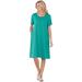 Plus Size Women's Perfect Short-Sleeve Crewneck Tee Dress by Woman Within in Waterfall (Size 4X)