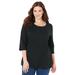 Plus Size Women's Suprema® Strappy Neckline Top by Catherines in Black (Size 4X)