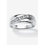 Men's Big & Tall Men's Platinum over Sterling Silver Diamond Wedding Band Ring by PalmBeach Jewelry in Diamond (Size 9)