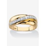 Men's Big & Tall Men's Gold over Sterling Silver Diamond Wedding Band Ring (1/10 cttw) by PalmBeach Jewelry in Diamond (Size 16)