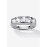 Men's Big & Tall Men's Platinum over Silver Cubic Zirconia Wedding Band Ring by PalmBeach Jewelry in Cubic Zirconia (Size 16)
