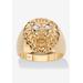 Men's Big & Tall Men's Gold over Sterling Silver Genuine Diamond Accent Lion Ring by PalmBeach Jewelry in Diamond (Size 11)
