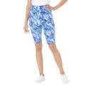 Plus Size Women's Stretch Cotton Bike Short by Woman Within in Blue Tie Dye (Size 3X)