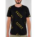 Alpha Industries AOP T-Shirt, schwarz-gelb, Größe XL
