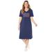 Plus Size Women's Mayfair Park A-line Dress by Catherines in Navy Flag (Size 4X)