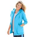 Plus Size Women's Zip Front Tunic Hoodie Jacket by Woman Within in Paradise Blue (Size 2X)