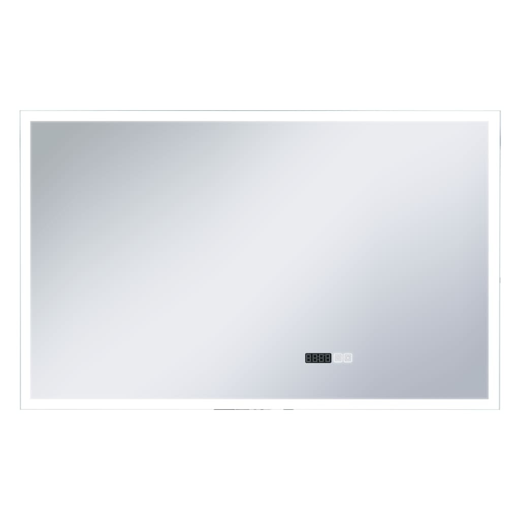 vidaXL LED-Badspiegel mit Touch-Sensor und Zeitanzeige 100×60 cm Image