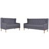 vidaXL Sofa-Set 2-tlg. Stoff Grau