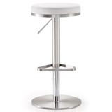 Fano White Stainless Steel Adjustable Barstool - TOV Furniture TOV-K3614