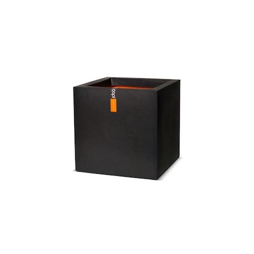 Capi Blumentopf Urban Smooth Quadratisch 50 x 50 x 50cm Schwarz KBL904