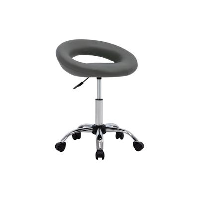 vidaXL Arbeitshocker auf Rollen Grau Kunstleder Image