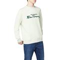 Ben Sherman Men's Classic Signature Logo Crew Neck Sweatshirt Jumper Light Green Medium