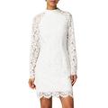 Amazon Brand - TRUTH & FABLE Women's Mini Lace Bodycon Dress, Off-White (Ivory), 14, Label:L