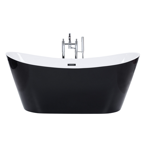 Freistehende Badewanne Schwarz Sanitäracryl Oval 150 x 75 cm Modern