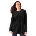 Plus Size Women's Plush Velour Tunic Sweatshirt by Woman Within in Black (Size 2X)