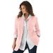 Plus Size Women's Boyfriend Blazer by Roaman's in Soft Blush (Size 32 W) Professional Jacket