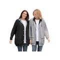 Plus Size Women's Fleece Nylon Reversible Jacket by Woman Within in Black Heather Grey (Size 4X) Rain Jacket