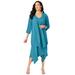 Plus Size Women's Relaxed Jacket Dress Set by Roaman's in Deep Turquoise (Size 14/16)