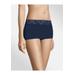 Plus Size Women's Cotton Dream Boyshort With Lace by Maidenform in Navy (Size 8)