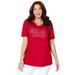 Plus Size Women's Stars & Shine Tee by Catherines in Red Flag (Size 5X)