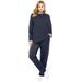 Plus Size Women's Fleece Sweatshirt Set by Woman Within in Navy (Size M) Sweatsuit