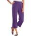 Plus Size Women's 7-Day Knit Capri by Woman Within in Radiant Purple (Size M) Pants