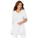 Plus Size Women's Easy Fit Short Sleeve V-Neck Tunic by Catherines in White (Size 4X)